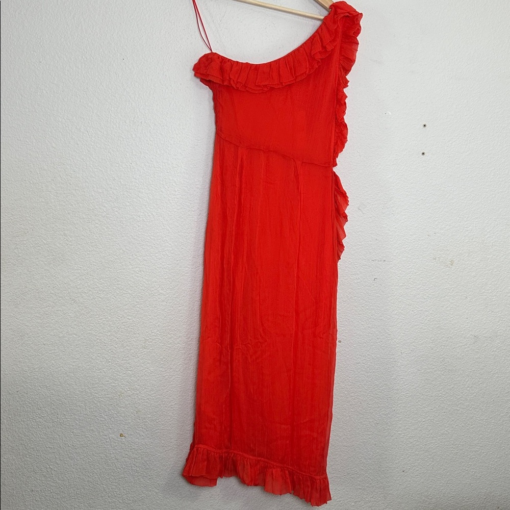 J.‎ Crew Collection One Shoulder Dress Crinkle Chiffon Womens 0 NEW Lined Formal - Picture 3 of 14
